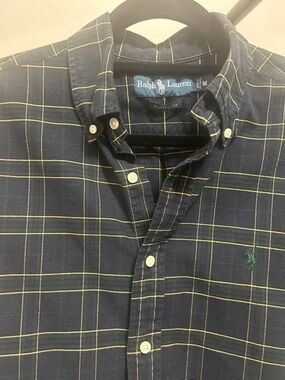 Ralph Lauren Navy Plaid Button-Down Shirt